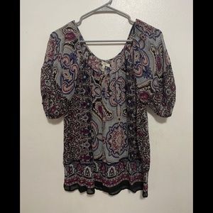 Joie 100% Silk Boho Paisley Print Blouse Size S